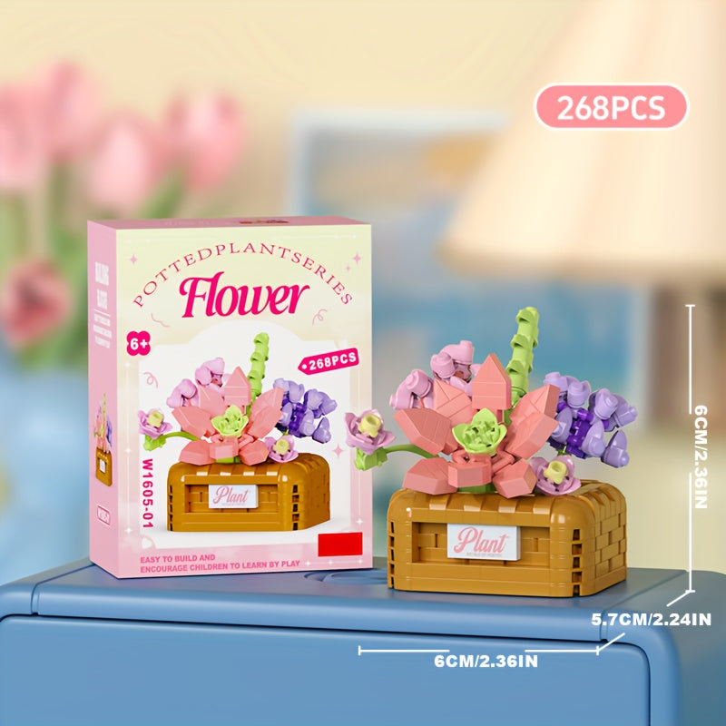 DIY Building Block Flower Ornament Gift