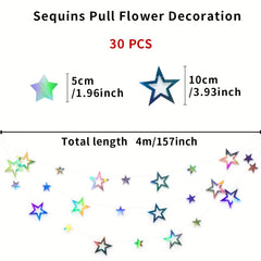 5 Inch Hollow Out Paper Pentagram Flag Banner