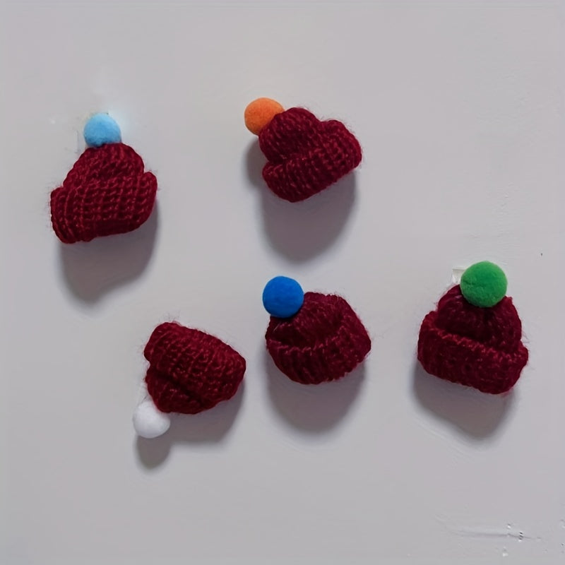5pcs Christmas Mini Hats Decorative Woolen DIY Hair Clips Ornaments