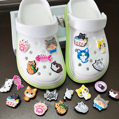 8pcs Cartoon Cat Shoes Charms for Clogs Sandals - Boys Girls Shoe Accessories