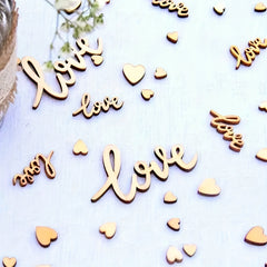 100pcs Wooden Love Confetti Hearts Rustic Wedding Table Decorations DIY Crafts