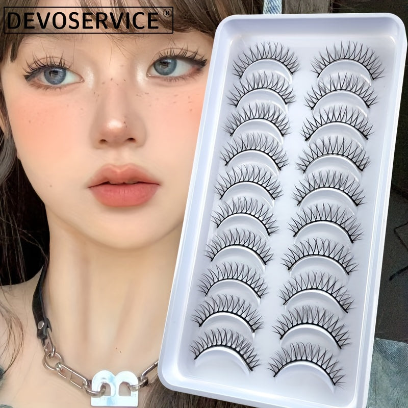 10 Pairs 3D False Eyelashes Faux Mink Lashes Reusable Makeup Tool
