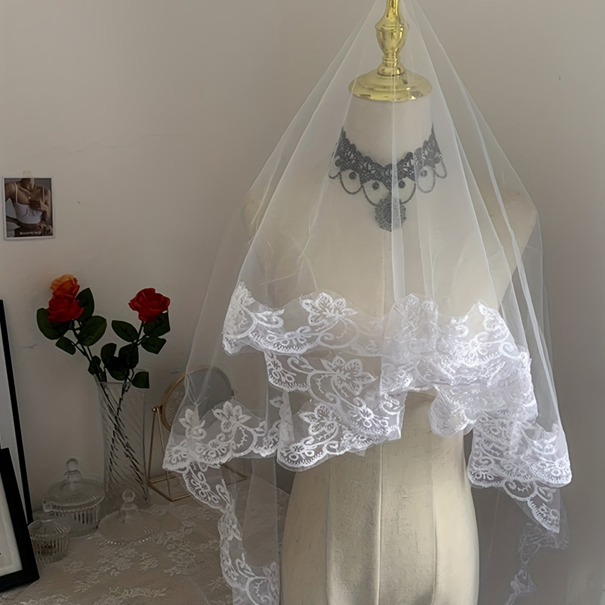 Short Wedding Head Veil Layer Bridal Accessories