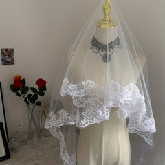 Short Wedding Head Veil Layer Bridal Accessories