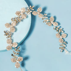 Golden Crystal Tiara Rhinestone Bridal Headband