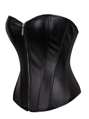 Women's PU Leather Body Shaper Zipper Restraint Waist Abdomen Tight Shape Corset