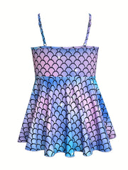 Toddler Girls Fish Scales One Piece Swimsuit