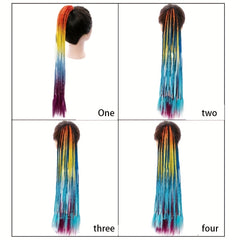 24" 60 Dreadlock Hair Tie Wig Colored Braid Hip Hop Style Elastic