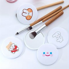 6pcs Cartoon Pattern Handheld Makeup Mirror for On-the-Go