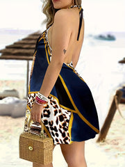 Paisley & Leopard Print Stretch Halter Nightdress