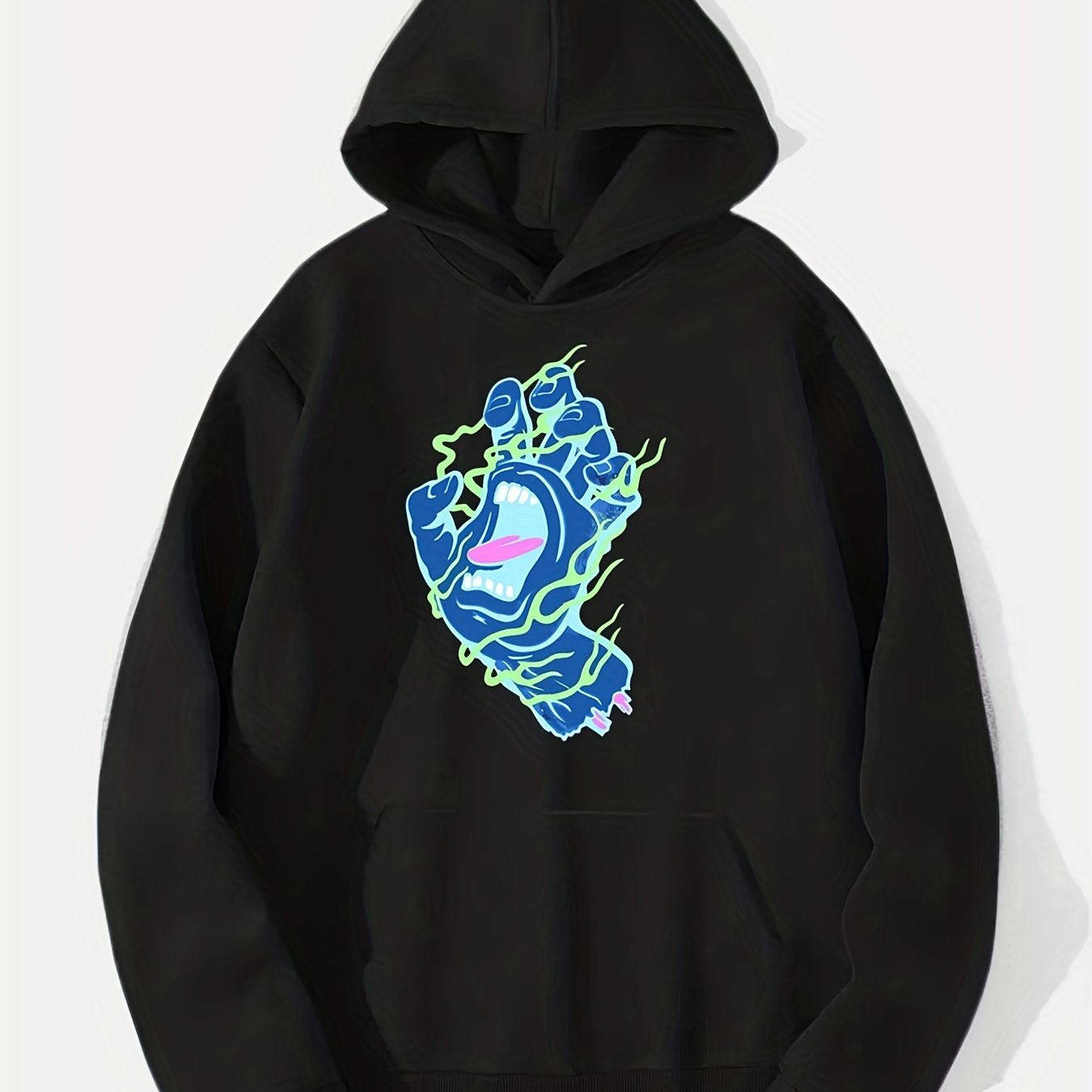 Hand Print Hoodie Men's Casual Graphic Pullover Hoodie