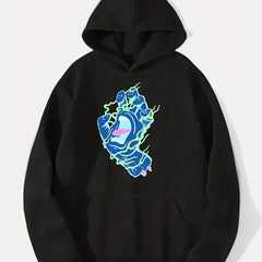 Hand Print Hoodie Men's Casual Graphic Pullover Hoodie