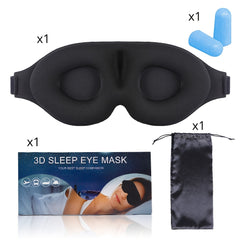 4pcs Blackout Eye Mask With Earplugs & Storage Bag 3D Contoured Blindfold