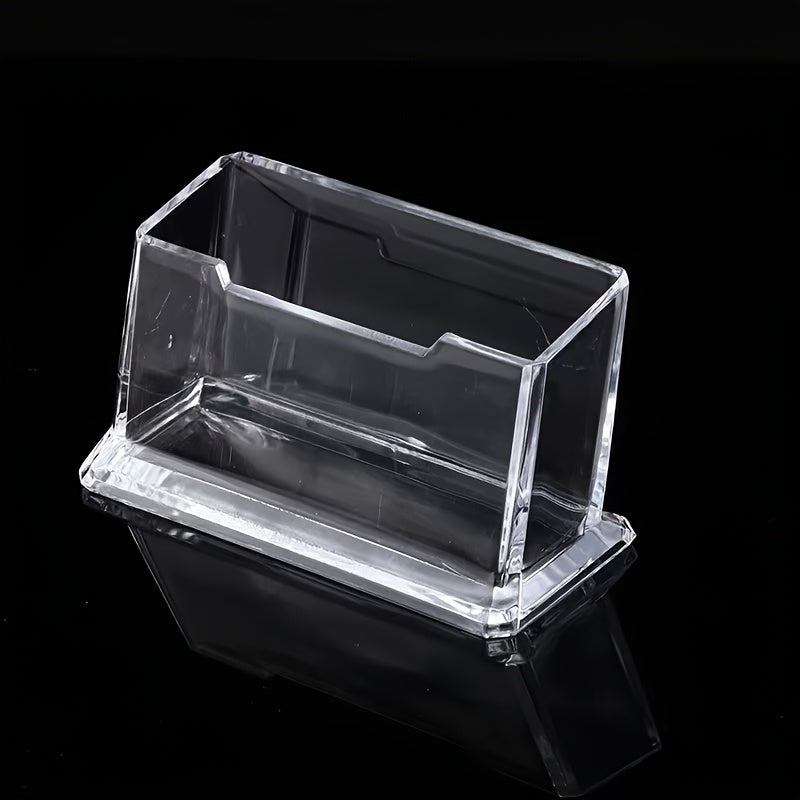 Acrylic Business Card Holder with Pen Storage