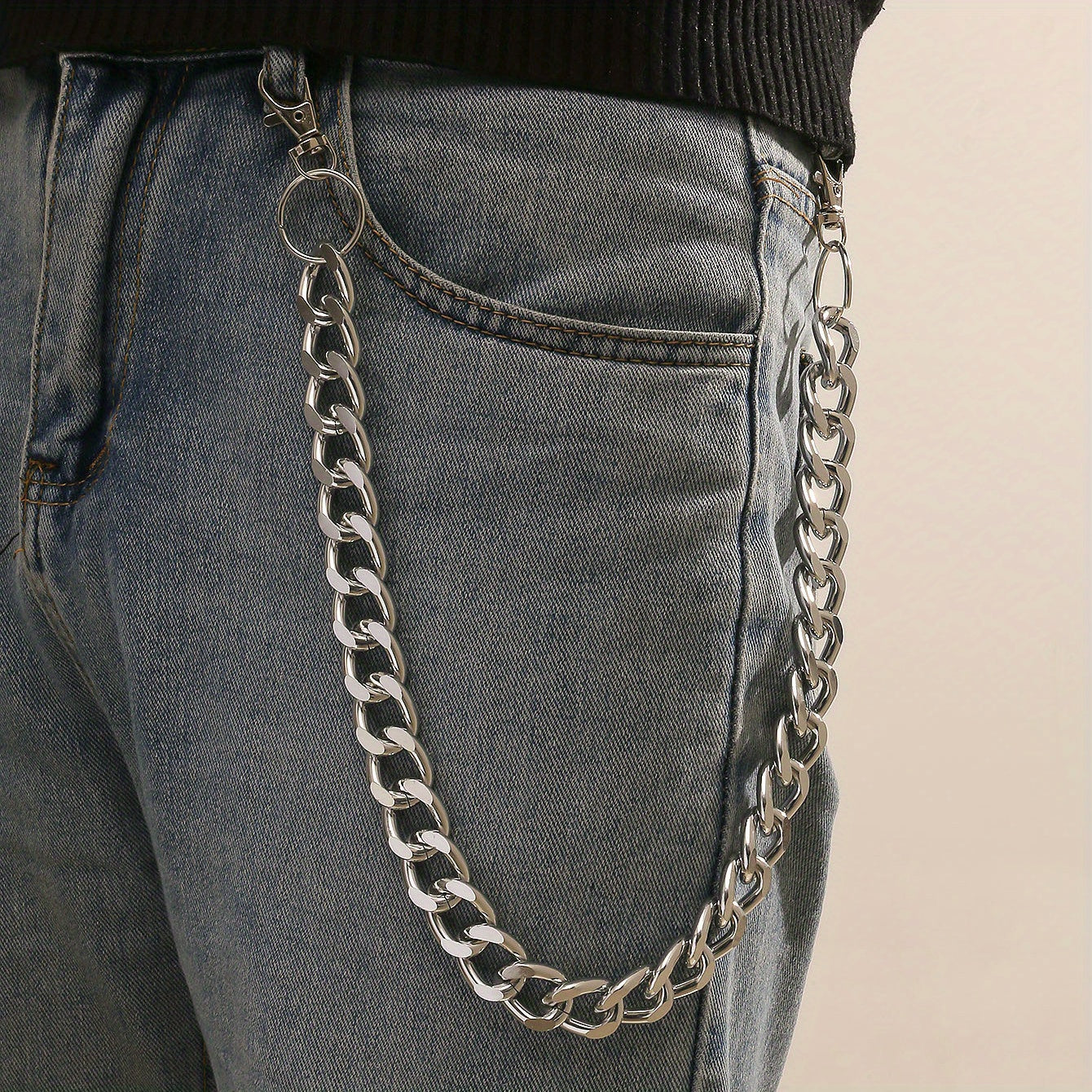 Men's Metal Single Pants Chain Keychain for Men