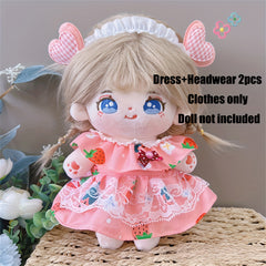 2pcs Doll Clothes Dress Headwear 7.87inch Doll Girls' Birthday Party Doll