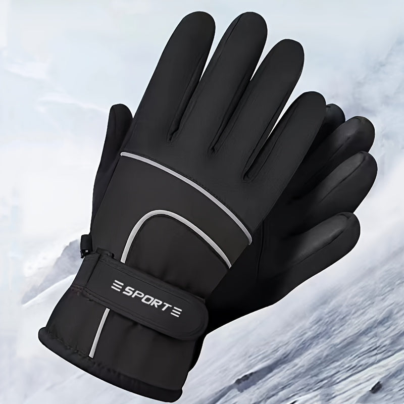 Winter Outdoor Sport Skiing Gloves Plus Velvet Warm Windproof Waterproof
