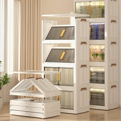 1pc Foldable Storage Box Cabinet Plastic Snack Shelf