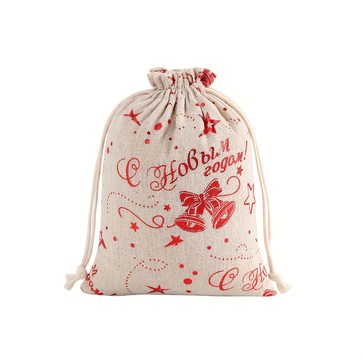 12pcs Xmas Burlap Bags Drawstring Gift Bags Hanging Advent Calendar Candy Bag