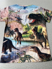 Boys' Dino Graphic Tee Short Sleeve Active Shirt for Summer Fun