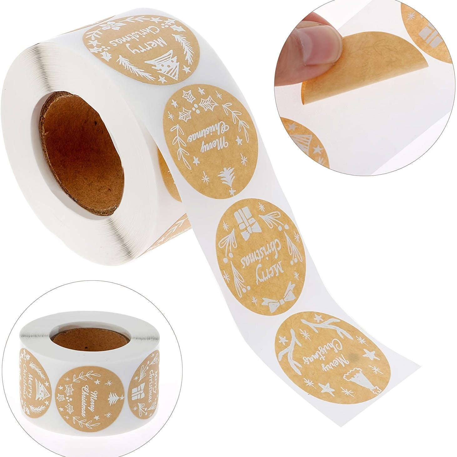 500pcs 25MM Merry Christmas Self-adhesive Label Roll