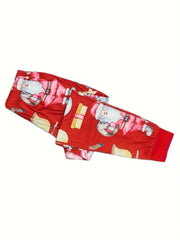 Christmas Print Pajama Set Long Sleeve Crew Neck Top & Elastic Waistband Pants