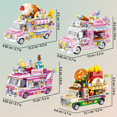 Mini Building Blocks Food Truck Set Creative Model Toy Festive Gift