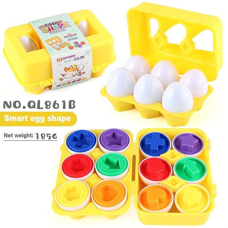 6 Pack Smart Egg Matching Game for Kids - Early Learning Toy
