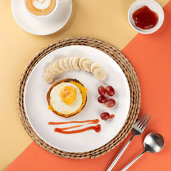 4 PCS 25 Dinner Plates Set Porcelain Scratch Resistant