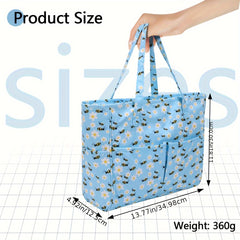 Printed Dustproof Knitted Tote Bag Yarn Storage Wool Organizer