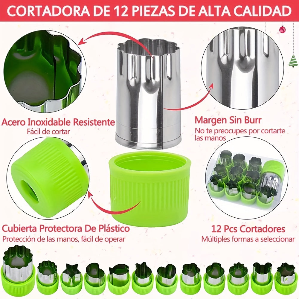 32pcs Sandwich Cutter with Fork & Fan - BPA Free Mold & Stainless Steel