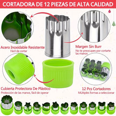32pcs Sandwich Cutter with Fork & Fan - BPA Free Mold & Stainless Steel