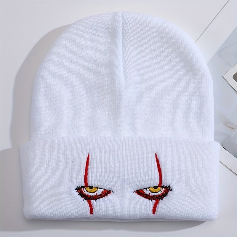 Men's Cartoon Scary Eyes Knit Beanie Hat