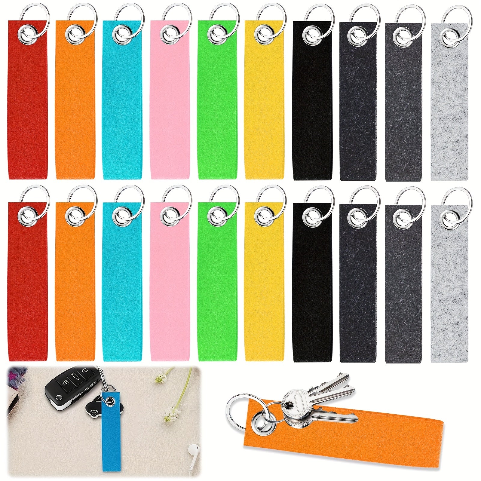 20 Pack Felt Keychains Pendants Crafts