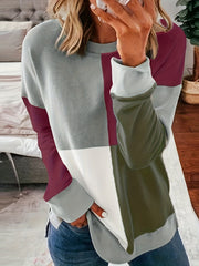 Casual Loose Crew Neck Sweatshirt Long Sleeve Pullover