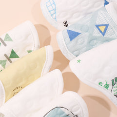 5pcs Fabric Baby Scarf Burp Cloth Bandana Bibs Newborn Printed Pattern