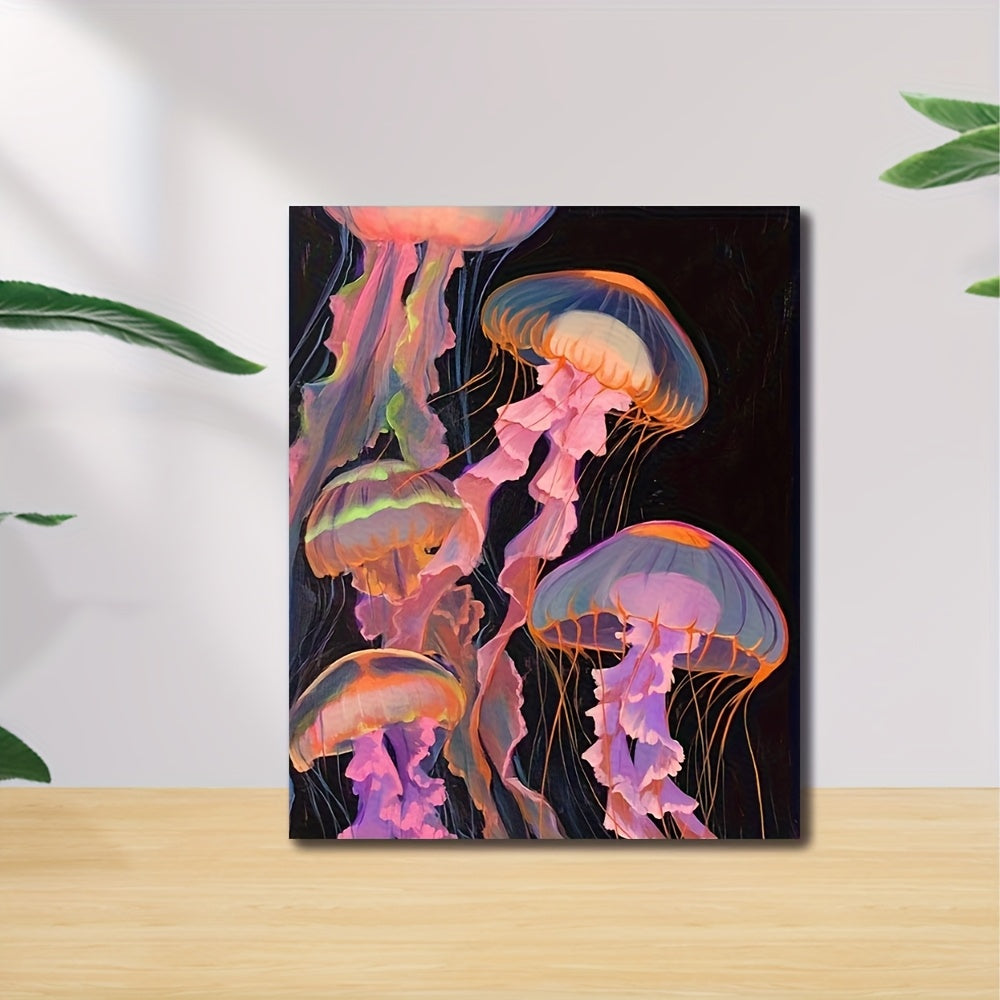 Adult Fluorescent Jellyfish Number Painting Set 40 64x50 Unframed Acrylic
