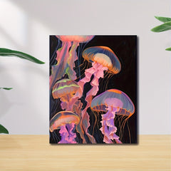 Adult Fluorescent Jellyfish Number Painting Set 40 64x50 Unframed Acrylic
