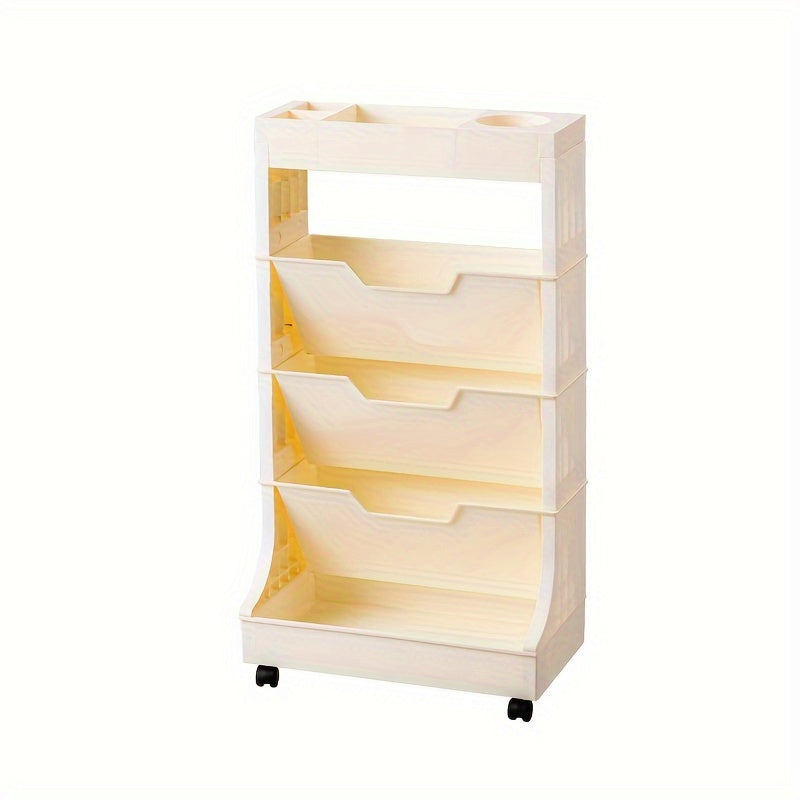 1pc Movable Oblique Plug in Bookshelf Desk Storage Shelf