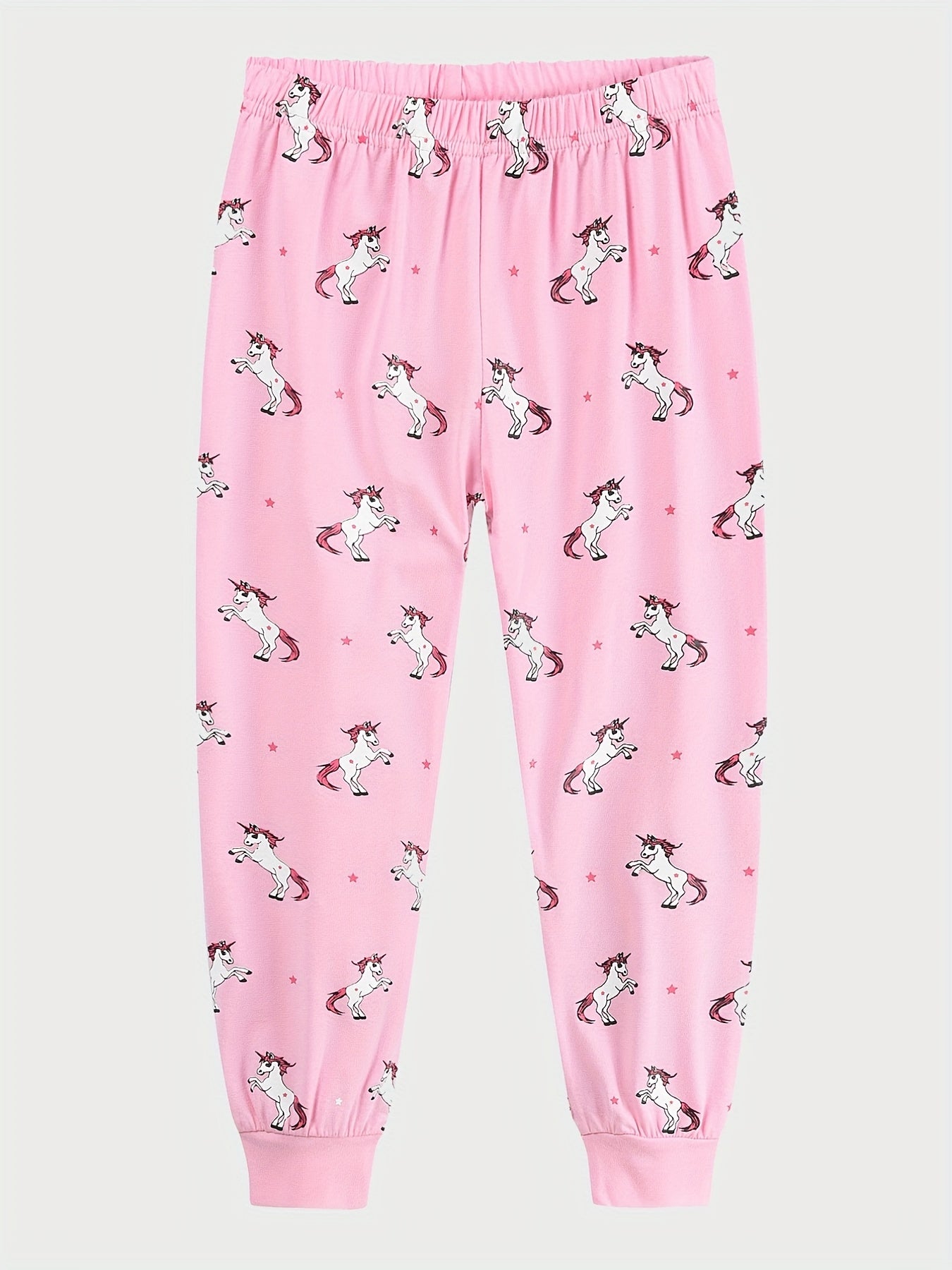 Girls Unicorn Print Long Sleeve Pajamas Set