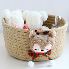Cotton Rope Storage Basket Cartoon Makeup Organizer