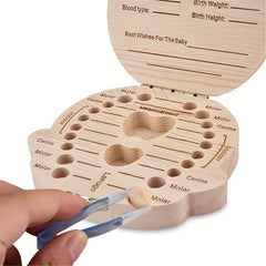 Wooden Keepsake Tooth Organizer Box for Children