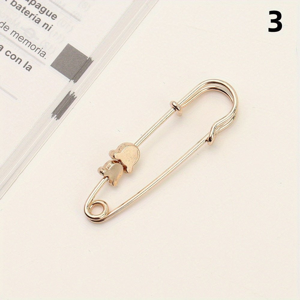 Metal Star Flower Brooch Waist Pins for Women