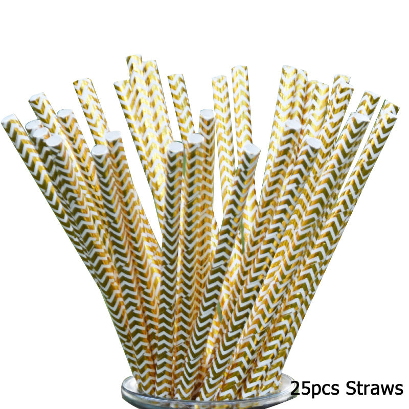 25pcs American Football Disposable Paper Straws