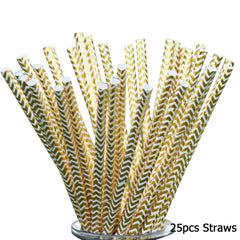 25pcs American Football Disposable Paper Straws