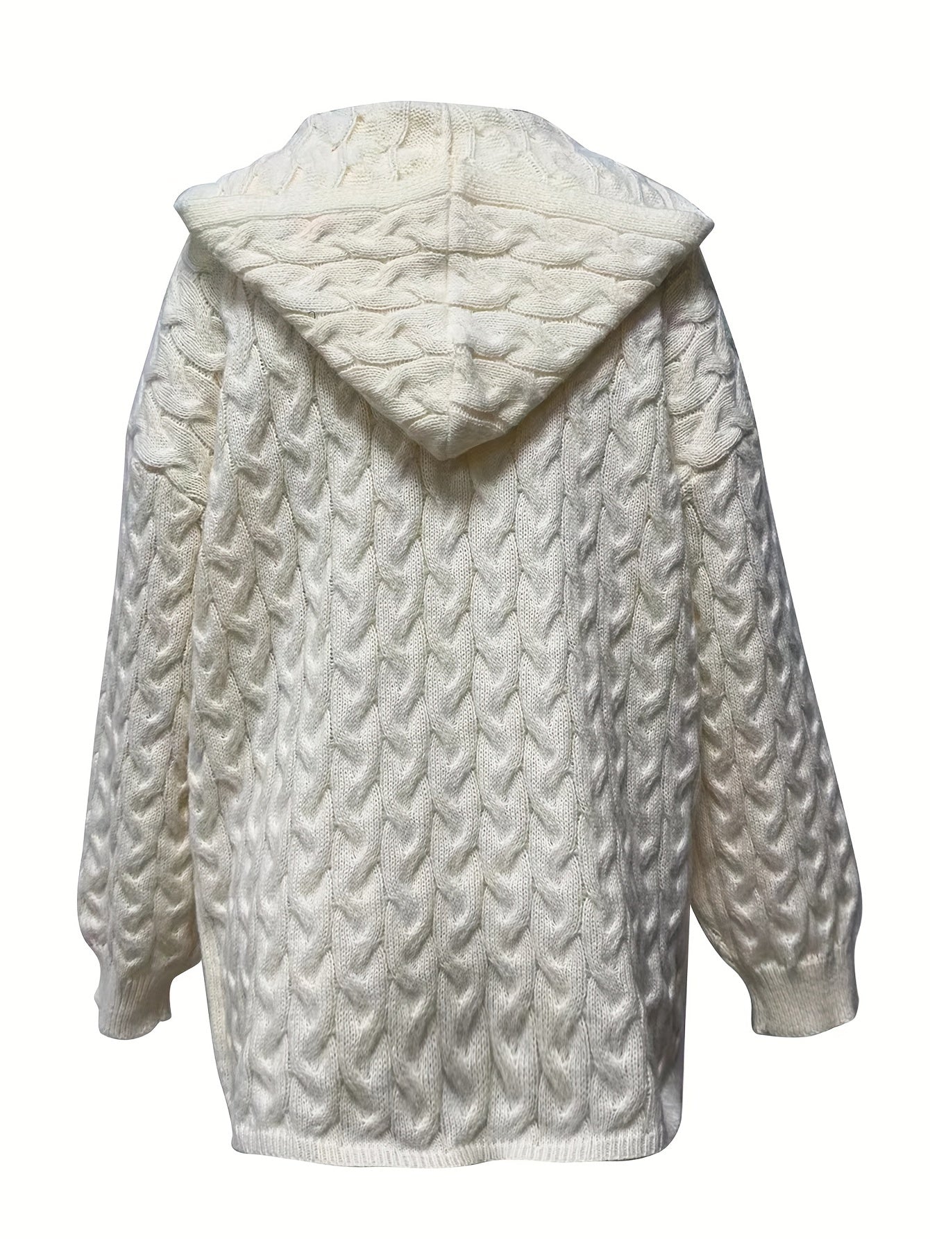 Casual Hooded Chunky Knit Sweater