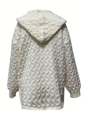 Casual Hooded Chunky Knit Sweater