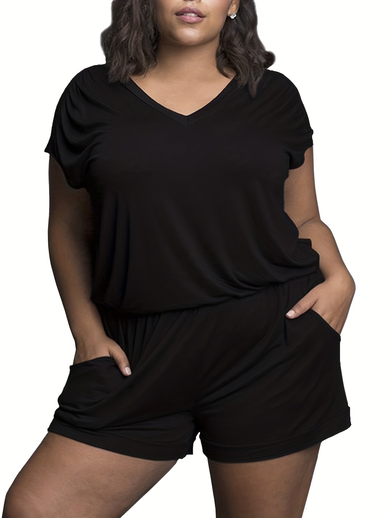 V-Neck Waist Romper