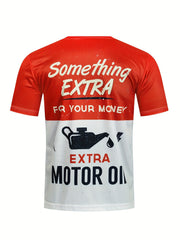 Men's 3D Print Tee Shirt Summer Casual Stretch Round Neck
