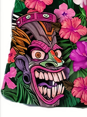 Cartoon Pattern Casual Stretch Drawstring Shorts Men's Pop Comfy Summer Shorts